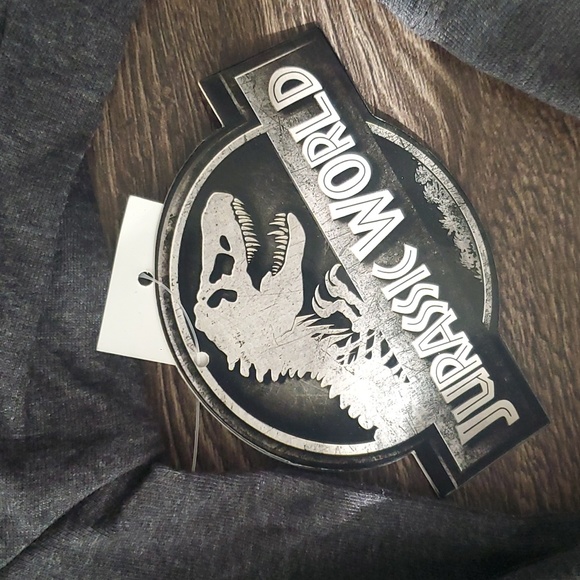 🦖 Jurassic World 2 Piece Kids - Long sleeve Shirt & Beenie/Hat/Touque 💙 LARGE - Picture 6 of 7